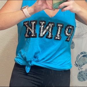 Pink VS Bling sequin shirt